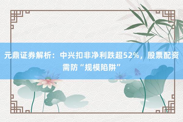 元鼎证券解析：中兴扣非净利跌超52%，股票配资需防“规模陷阱”