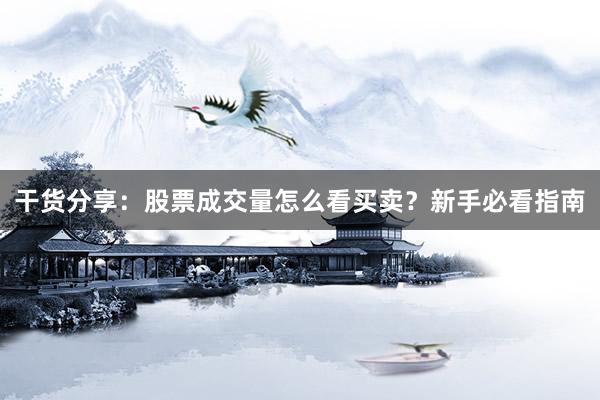 干货分享：股票成交量怎么看买卖？新手必看指南