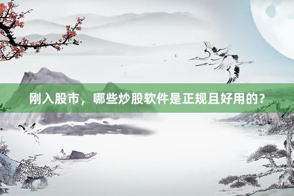 刚入股市，哪些炒股软件是正规且好用的？